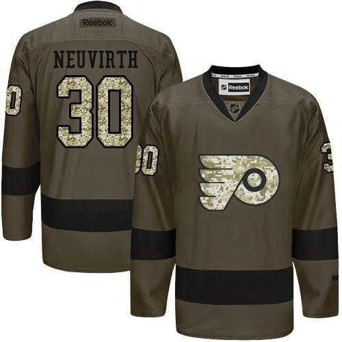 Glued Philadelphia Flyers #30 Michal Neuvirth Green Salute to Service NHL Jersey